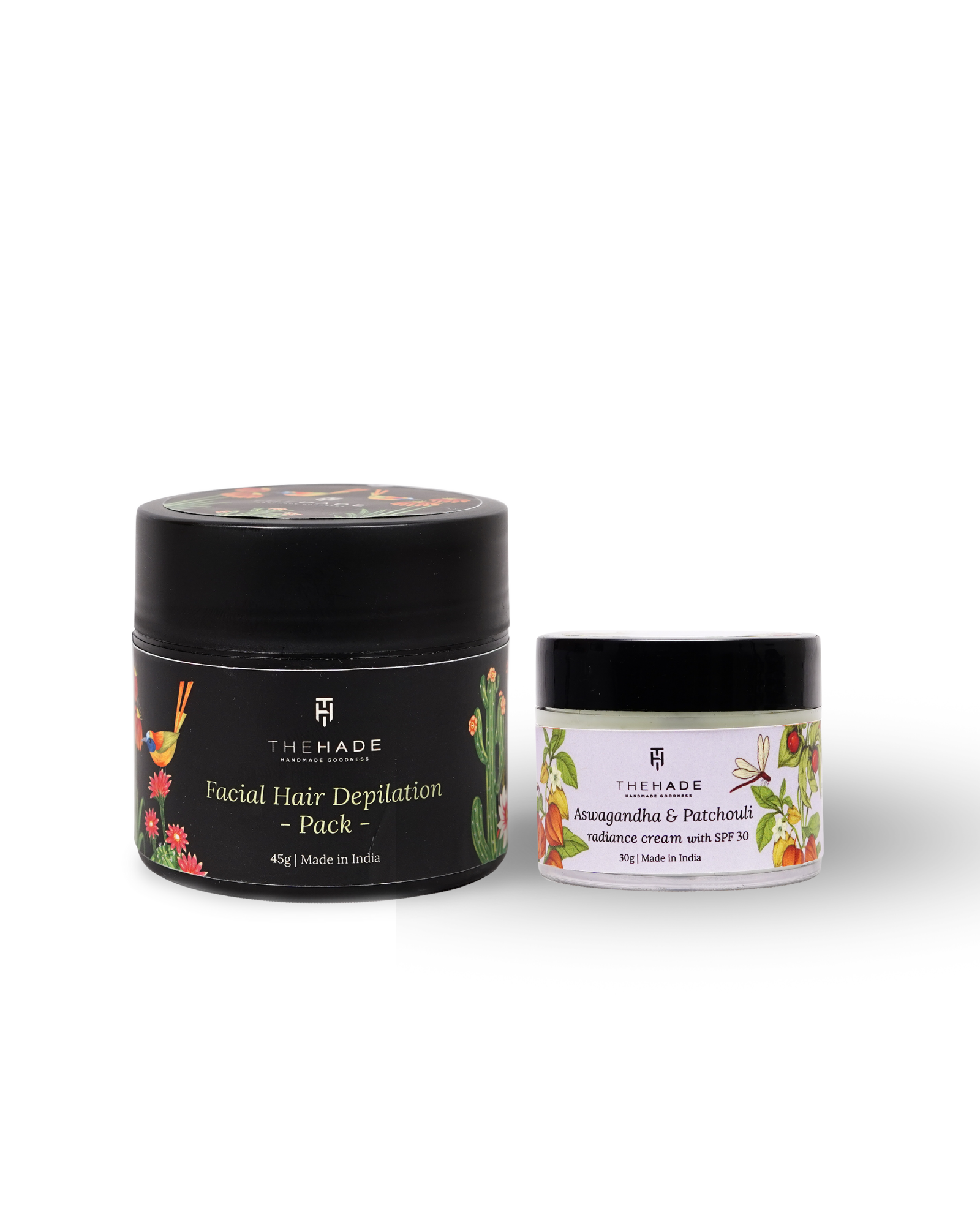Facial Hair Depilation Pack & Ashwagandha&Patchouli Radiance Cream with SPF 30 Combo