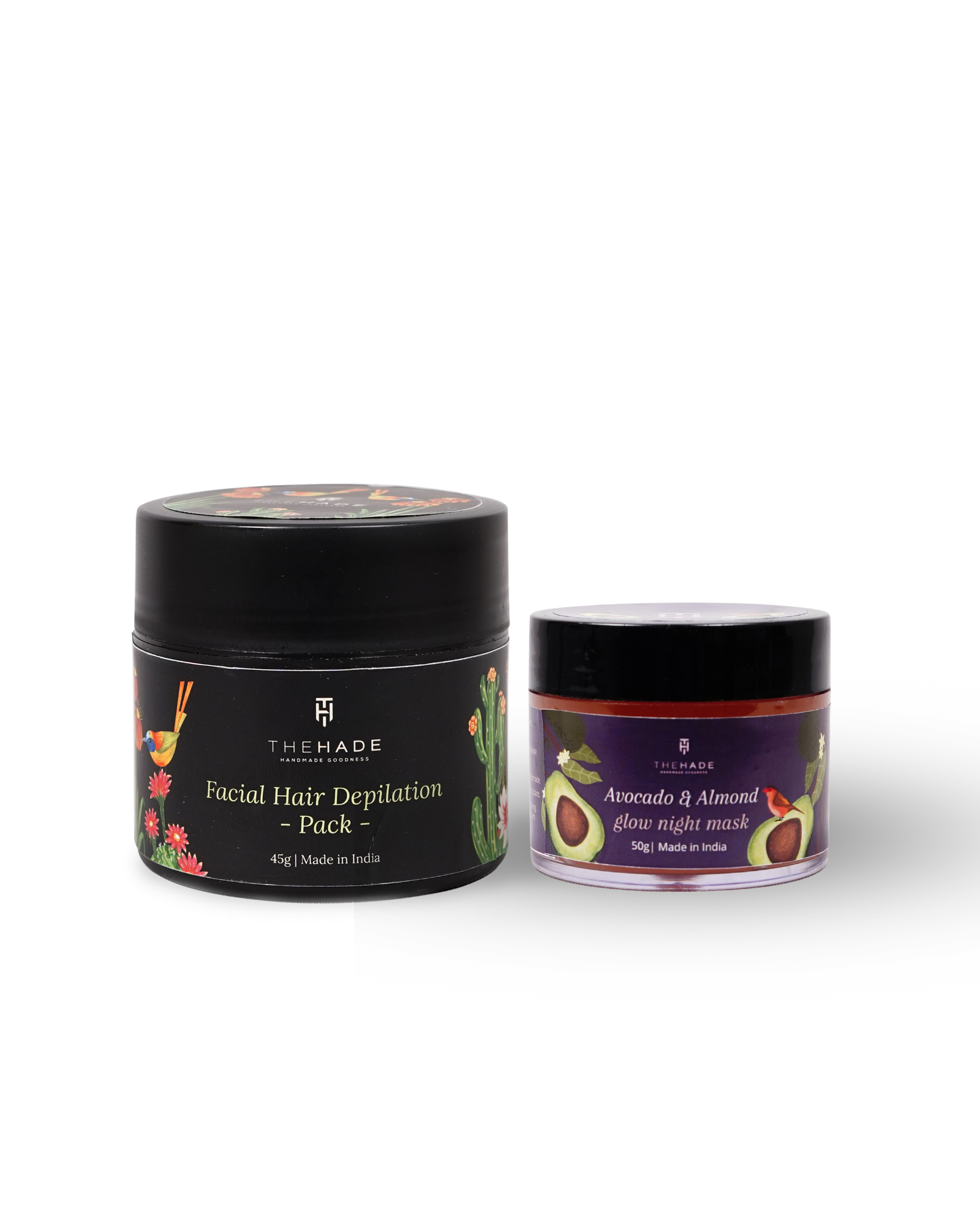 Facial Hair Depilation Pack and Almond and Avocado Glow Night Mask Combo